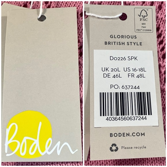 NWT Boden Wide Sleeve Embroidered Knit Midi Dress; Dusty Rose - Womens US 16/18L - Picture 5 of 17